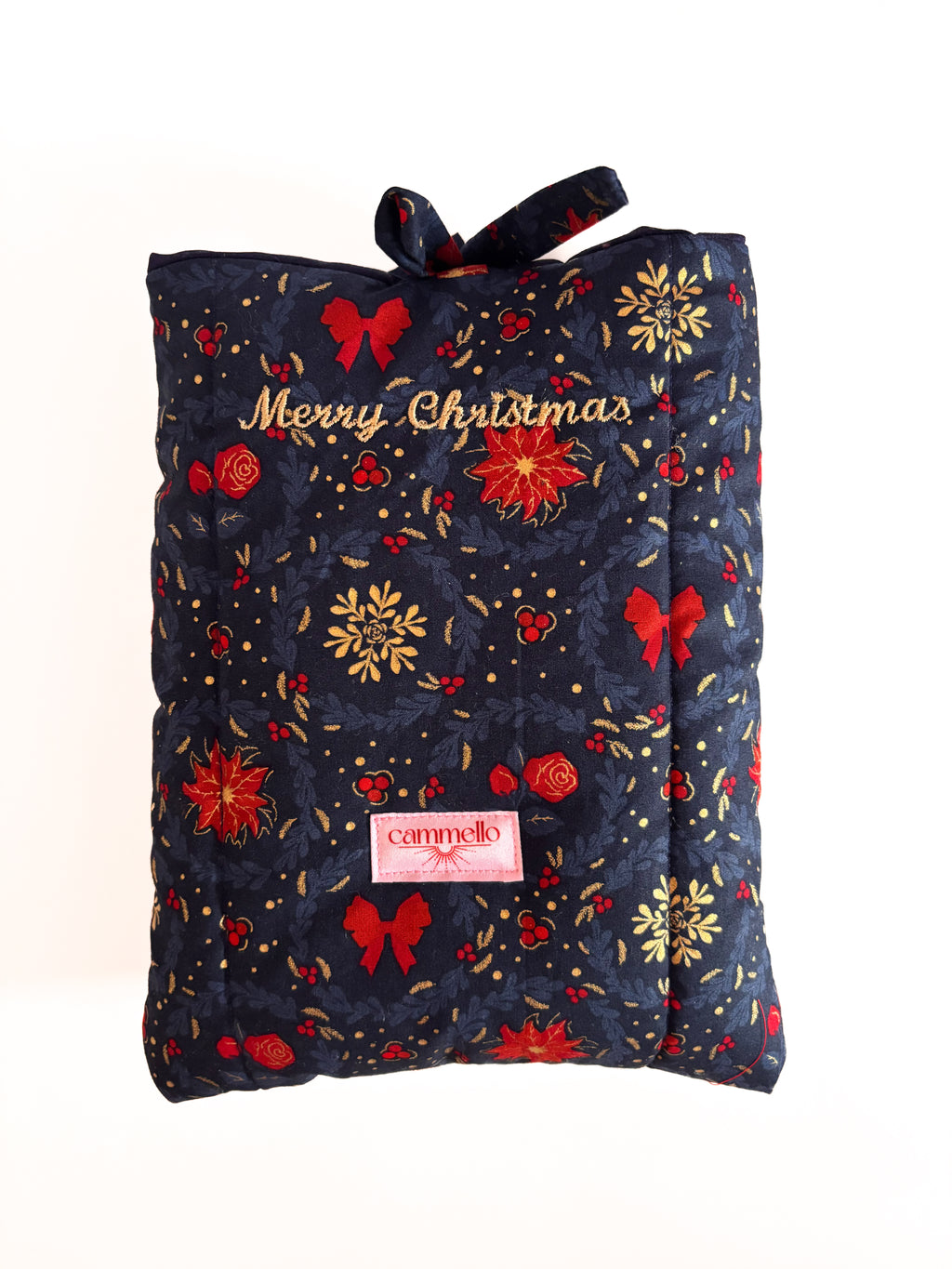 Weihnachtliche Buchtasche Blau