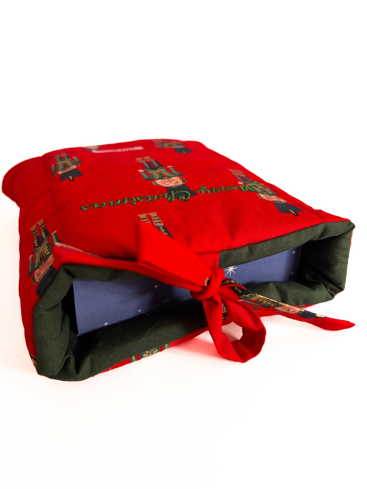 Weihnachtliche Buchtasche Rot