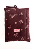 Cord-Buchtasche "Hot girls read"