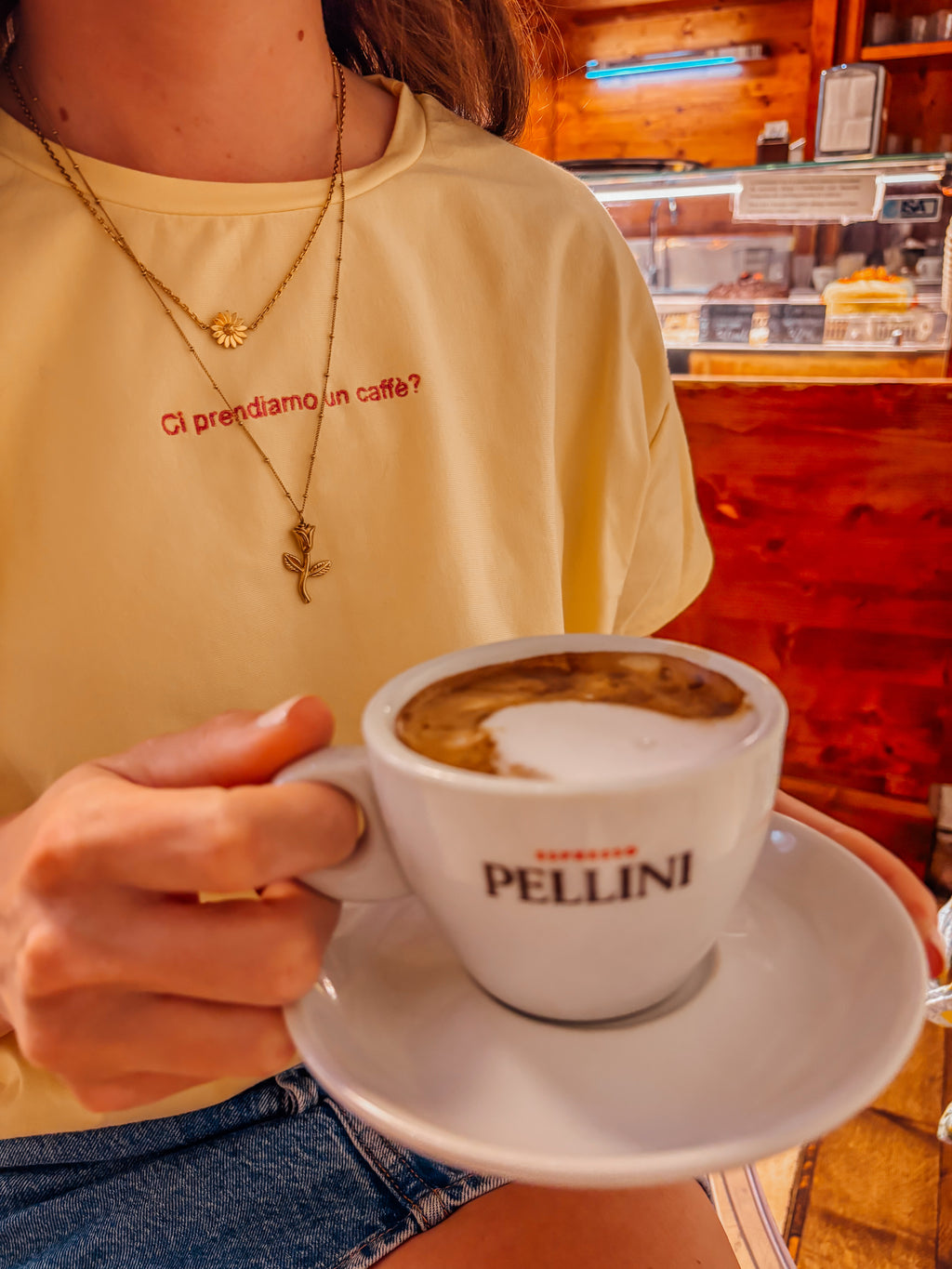 Oversized-Shirt "Ci prendiamo un caffè?"